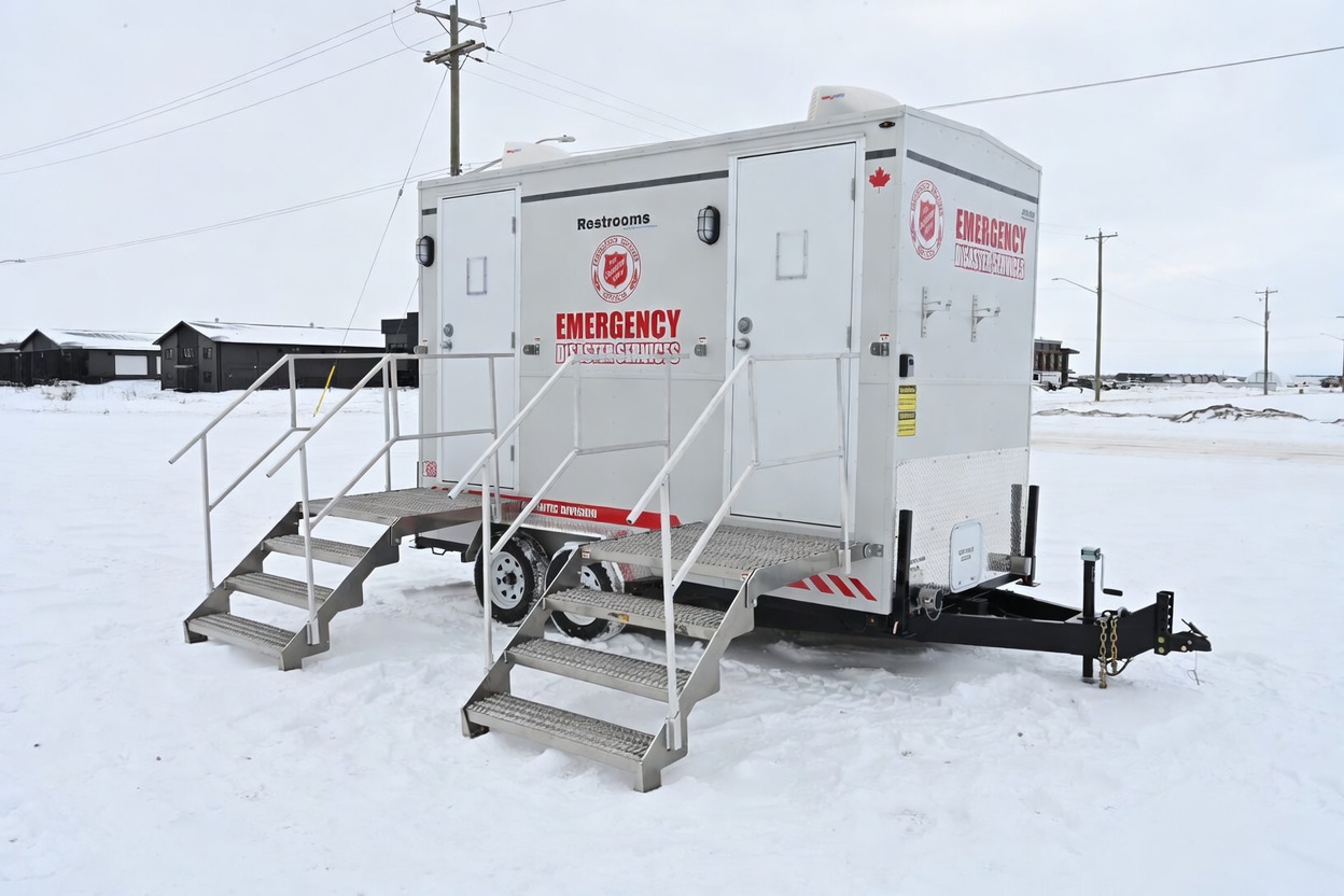 A restroom built by our portable restroom manufacturer. 
